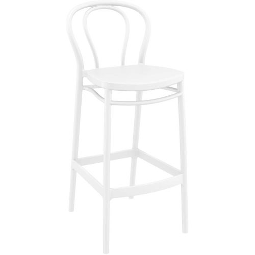 Classic design white kitchen counter height bar stool with footrest