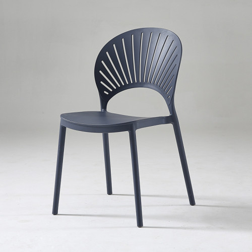 Sleek durable dark grey plastic chair