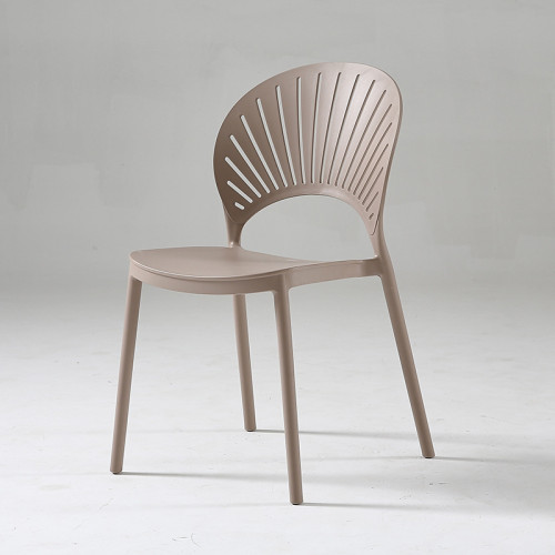Sleek durable taupe plastic chair