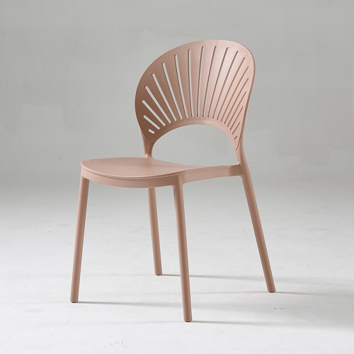 Sleek durable pink plastic chair