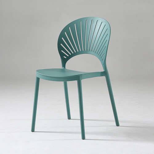 Sleek durable teal plastic chair