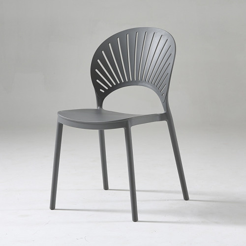 Sleek durable grey plastic chair