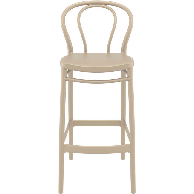 Classic design taupe kitchen counter height bar stool with footrest