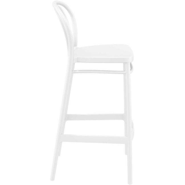 Classic design white kitchen counter height bar stool with footrest