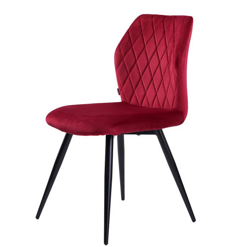 Luxurious comfort sophisticated style red velvet cafe chair with metal legs