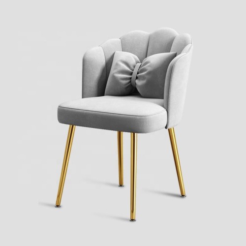 Luxury comfort teal velvet dining chair with golden metal legs