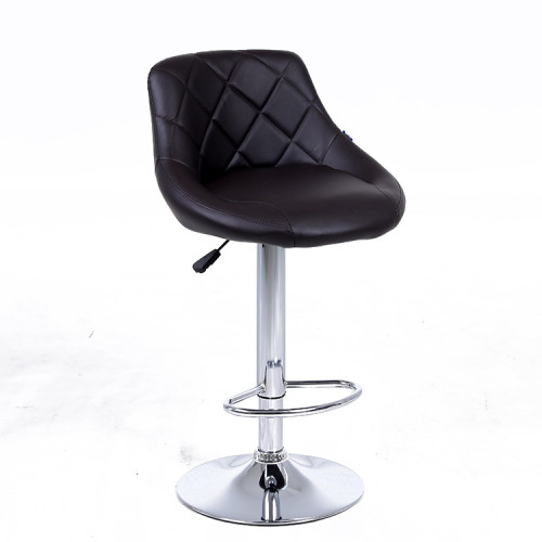 Luxury elegant black faux leather bar stool 