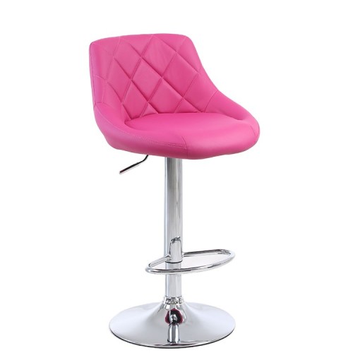 Luxury elegant rose red faux leather bar stool