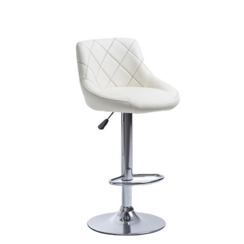 Luxury elegant white faux leather bar stool 