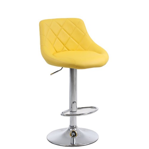 Luxury elegant yellow faux leather bar stool 