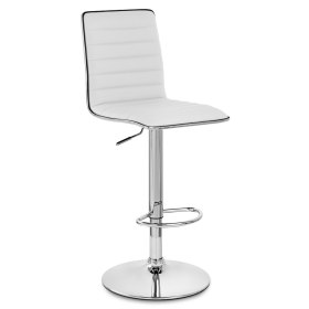 Comfort white faux leather bar stool with backrest