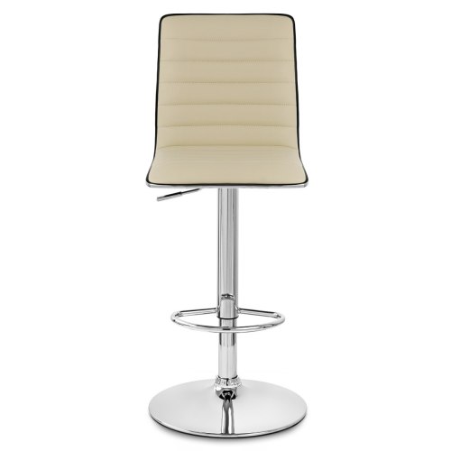 Comfort beige faux leather bar stool with backrest