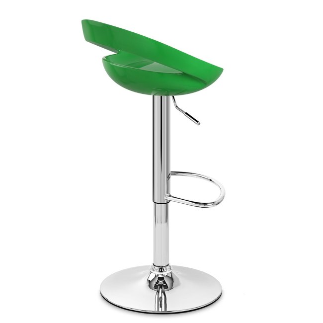 Contemporary green ABS kitchen bar stool
