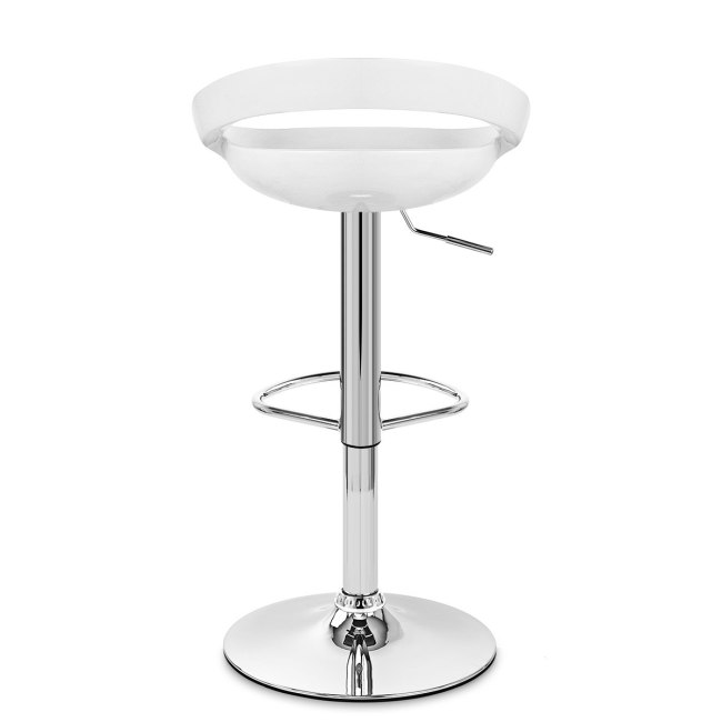 Contemporary white ABS kitchen bar stool
