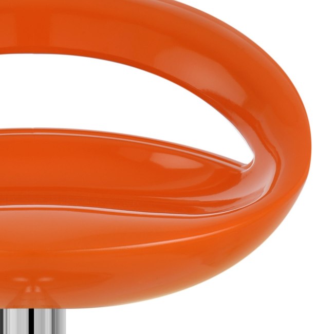 Contemporary orange ABS kitchen bar stool