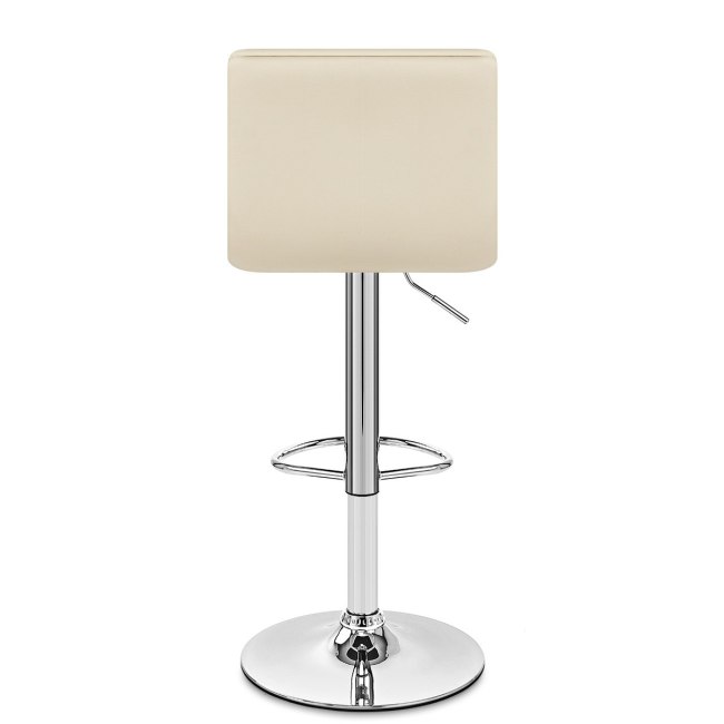 Sleek stylish height adjustable beige faux leather bar chair