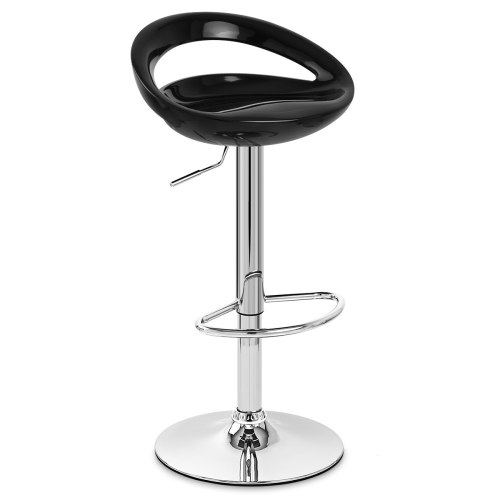 Contemporary black ABS kitchen bar stool