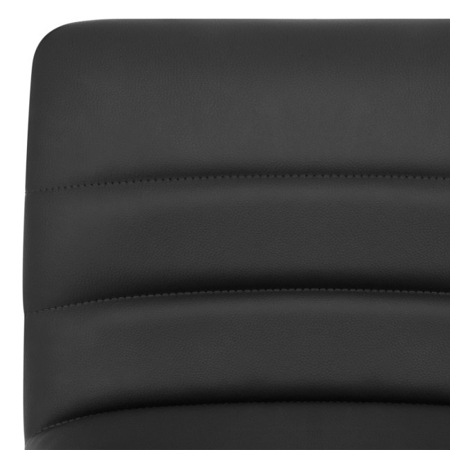 Sleek stylish height adjustable black faux leather bar chair