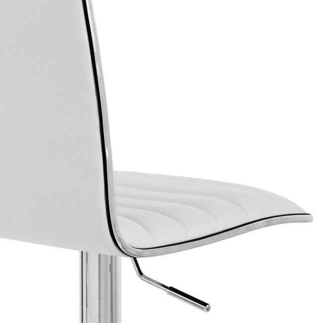 Comfort white faux leather bar stool with backrest
