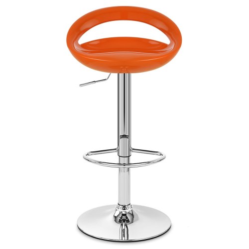 Contemporary orange ABS kitchen bar stool