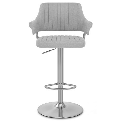 Comfort light grey counter height fabric bar chair with arms