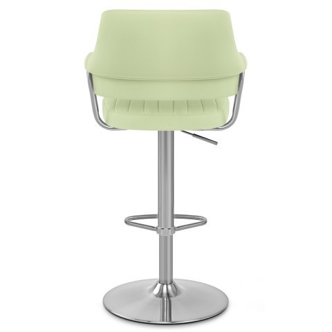 Comfort light green counter height leather bar chair with arms