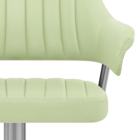 Comfort light green counter height leather bar chair with arms
