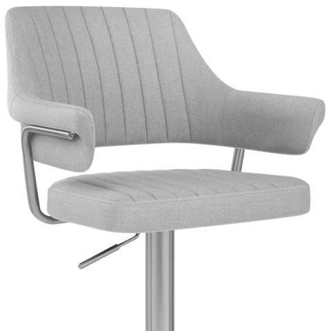 Comfort light grey counter height fabric bar chair with arms