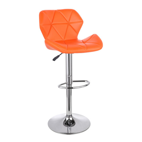 Comfy swivel design orange faux leather bar stool