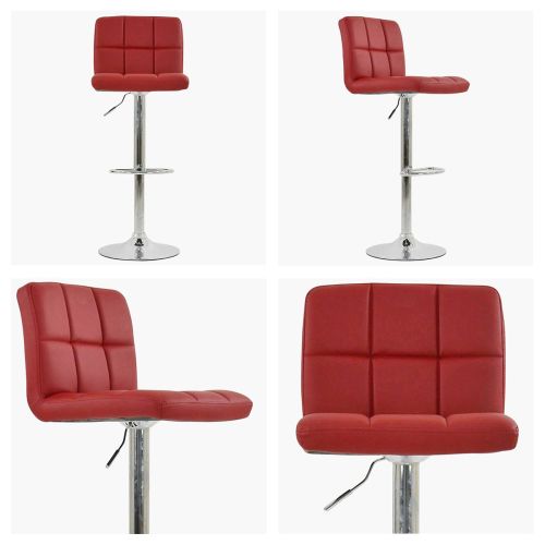 Hot sale height adjustable red faux leather bar stool 