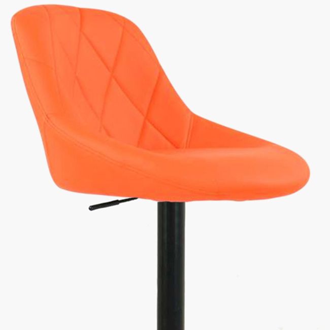 Home bar kitchen counter orange faux leather bar stool 