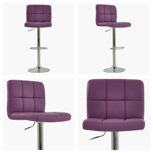 Hot sale height adjustable purple faux leather bar stool 
