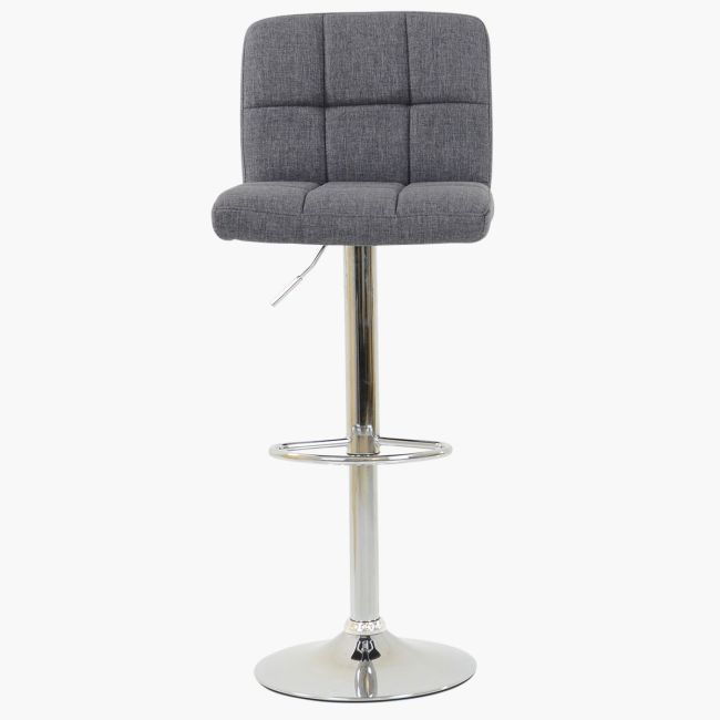 Hot sale height adjustable grey fabric bar stool 