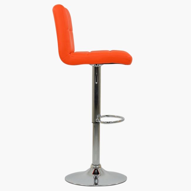 Hot sale height adjustable orange faux leather bar stool 