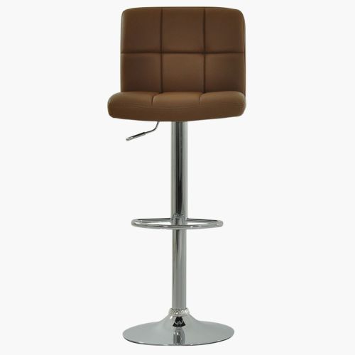 Hot sale height adjustable dark brown faux leather bar stool 