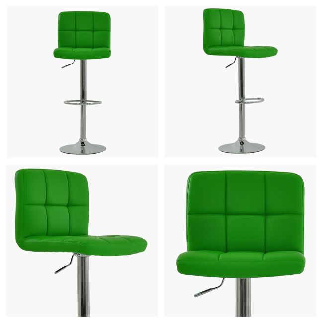 Hot sale height adjustable green faux leather bar stool 