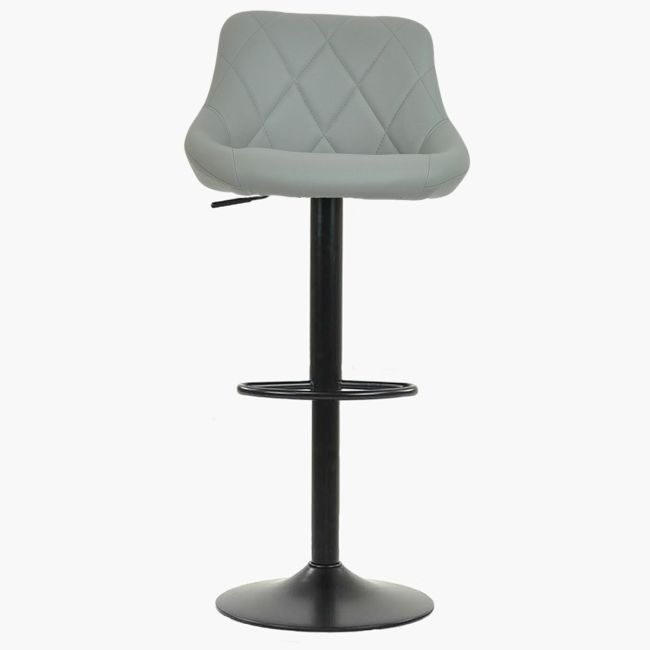 Home bar kitchen counter grey faux leather bar stool