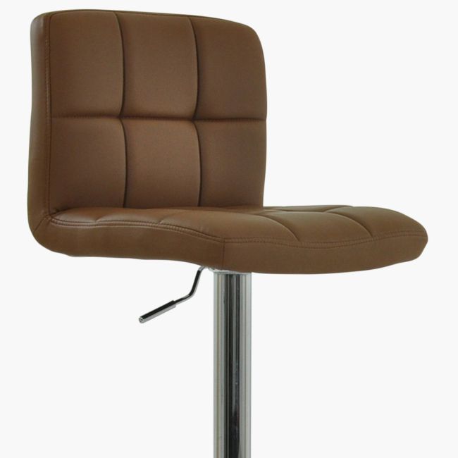 Hot sale height adjustable dark brown faux leather bar stool 