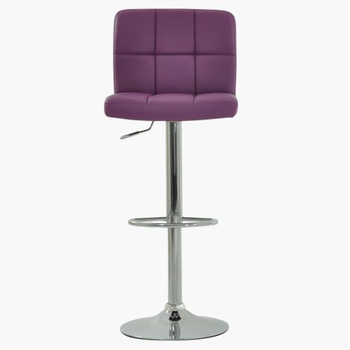 Hot sale height adjustable purple faux leather bar stool 