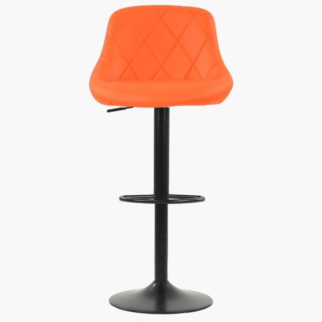Home bar kitchen counter orange faux leather bar stool 