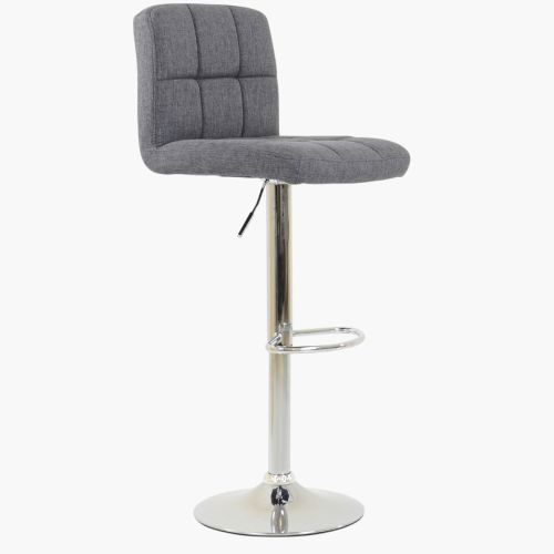Hot sale height adjustable grey fabric bar stool 