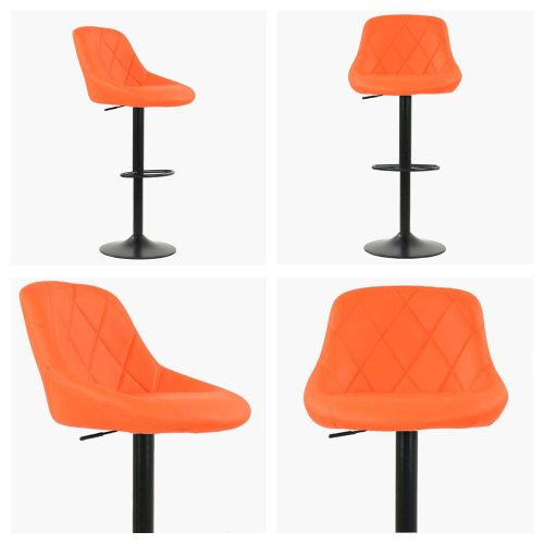 Home bar kitchen counter orange faux leather bar stool 