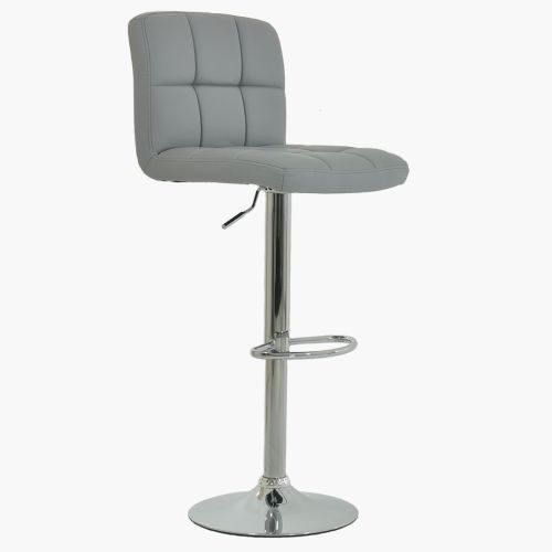 Hot sale height adjustable grey faux leather bar stool 