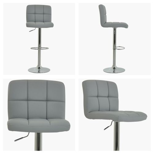 Hot sale height adjustable grey faux leather bar stool