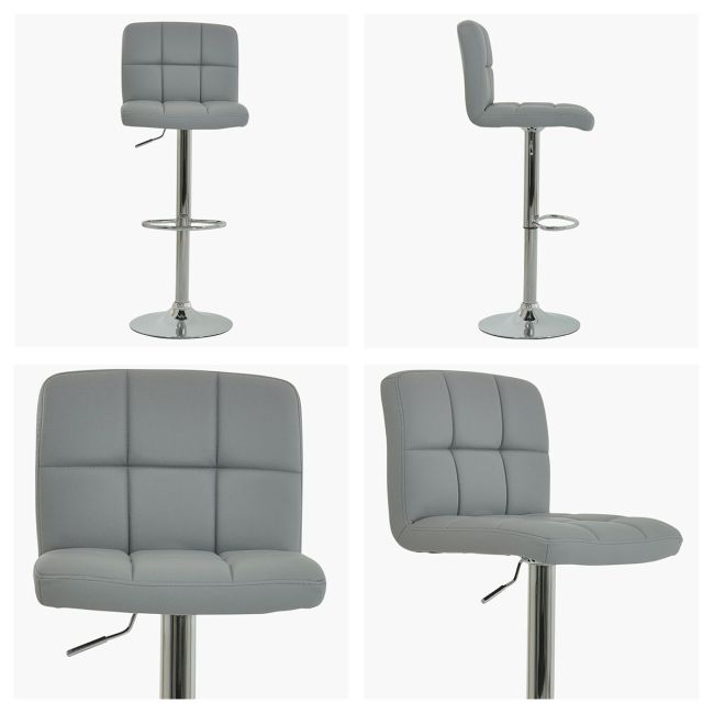 Hot sale height adjustable grey faux leather bar stool 