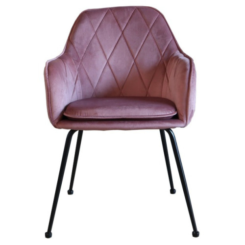 Comfort purple velvet upholstered dining chair with cushion