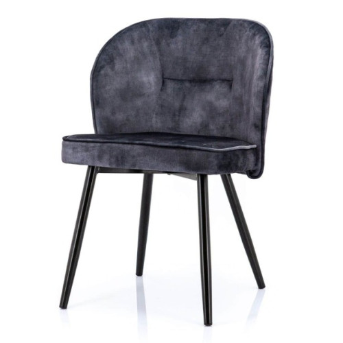 Stylish dark grey upholstered seat and sleek metal legs