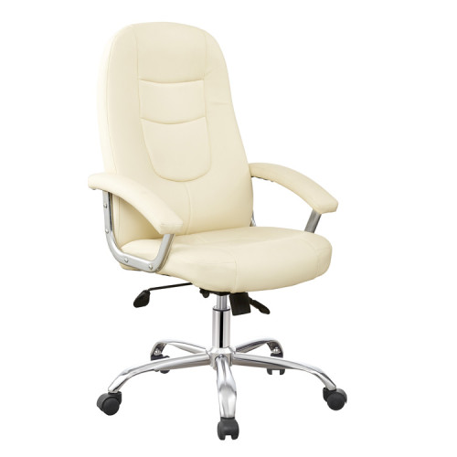 Beige faux leather office chair