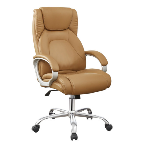 Brown faux leather office work chair