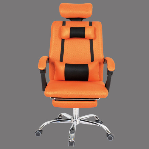 High back orange mesh fabric office chair with lumbar support